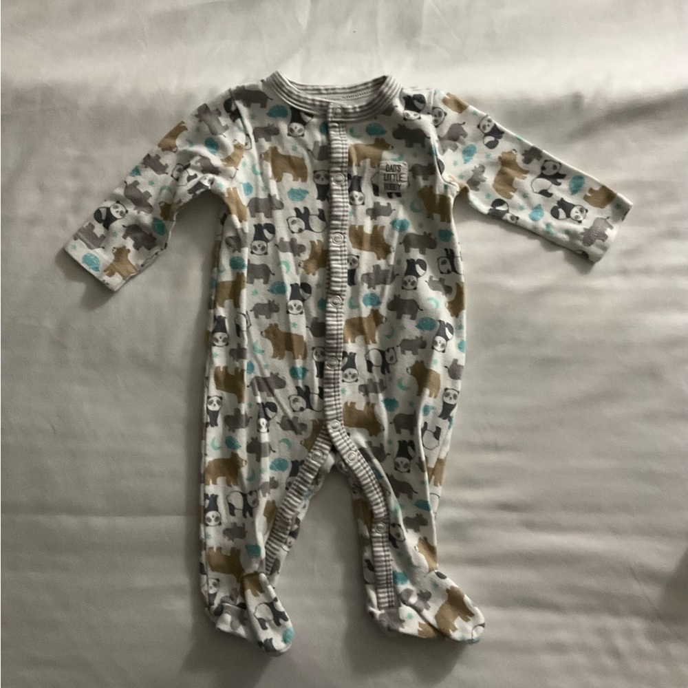 Carter's Teal, Blue, and Beige Footies Set Size 3 Months - Picture 2 of 11